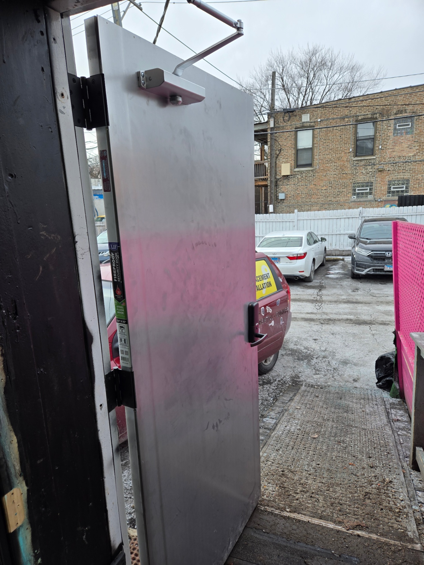 Door installation work