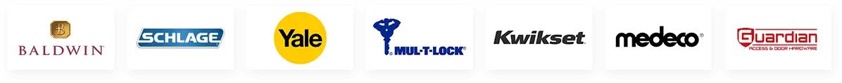 Our partners: Baldwin, Schlage, Yale, Mul-T-Lock, Kwikset, Medeco, Guardian