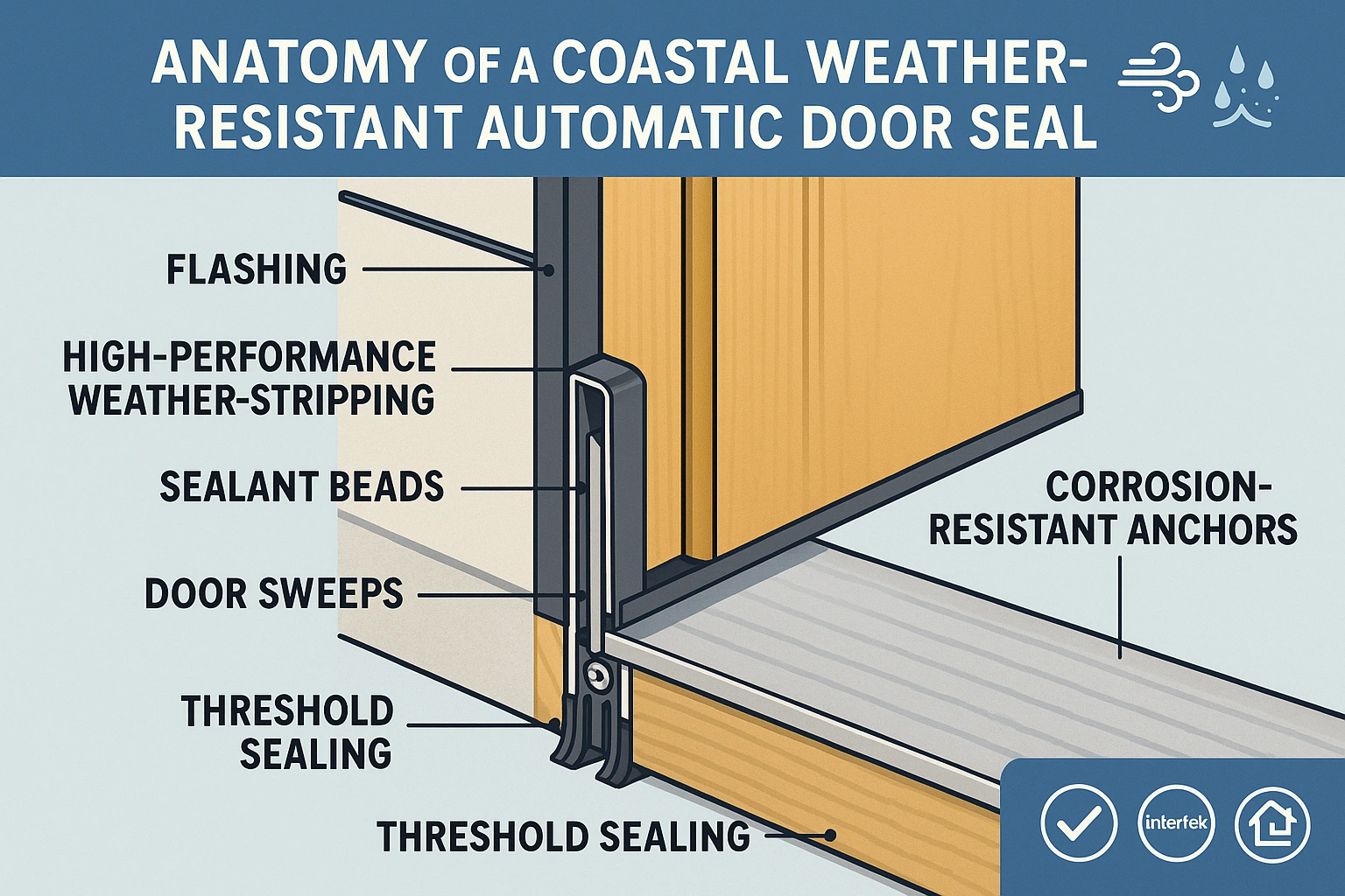 A detailed diagram showing the layers of a perfectly sealed automatic door,