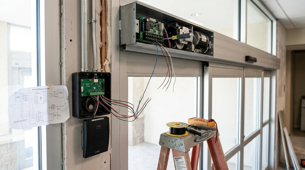 Wiring access control reader door