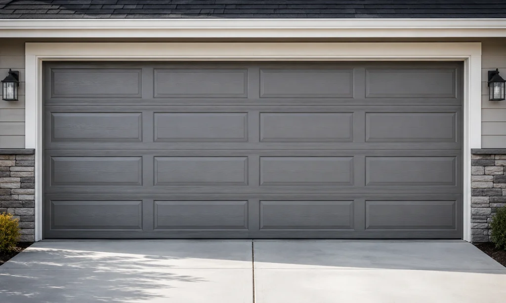 Charcoal Raised-Panel Garage Exterior