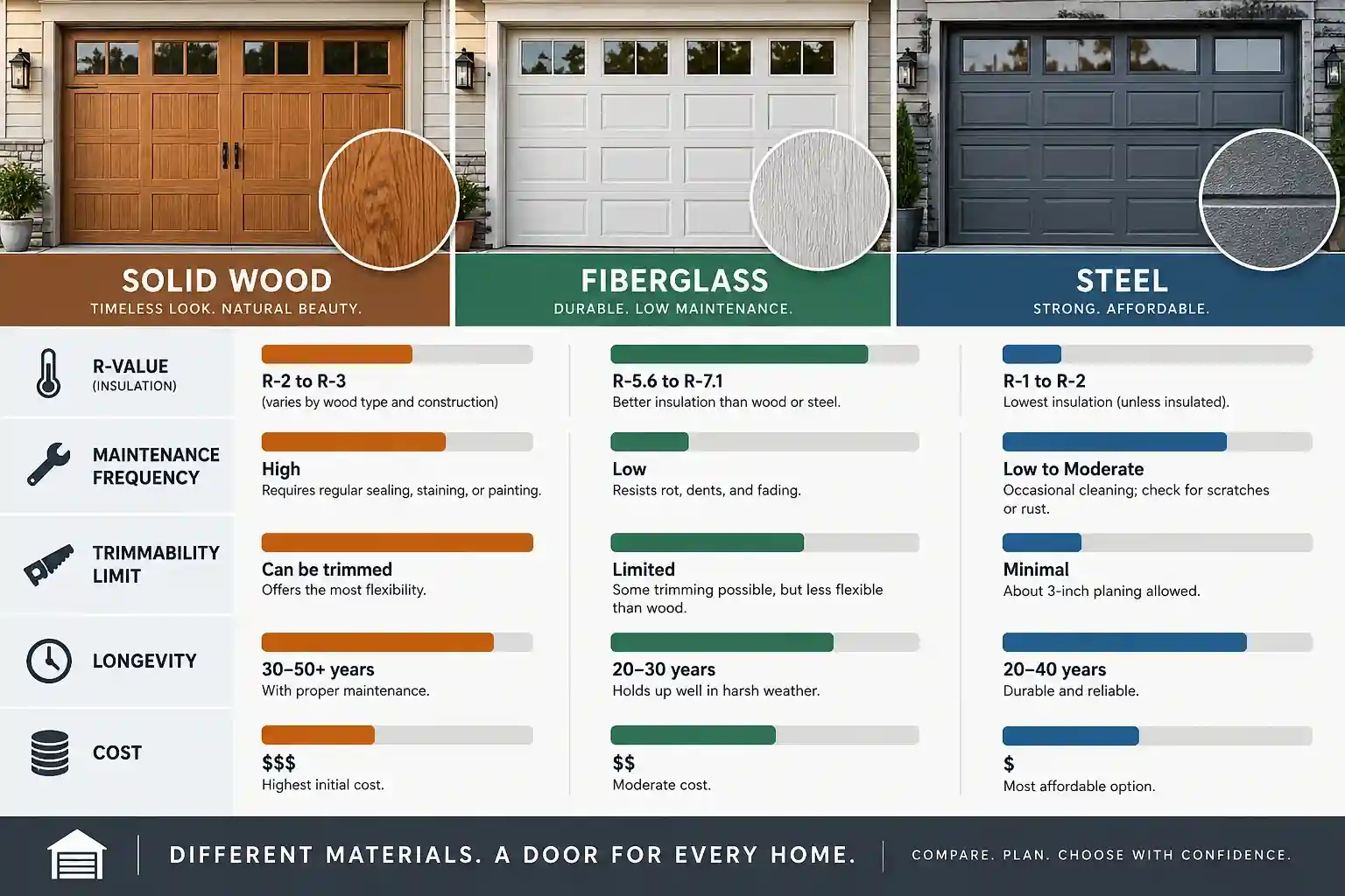 Garage Door Materials Comparison