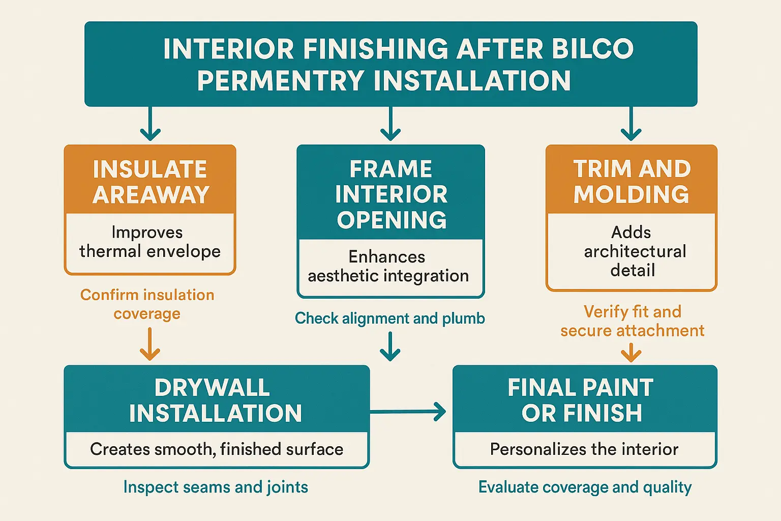 Clear finishing roadmap simplifies the post-installation process, empowering homeowners to envision a seamless, high-quality integration of the Bilco PermEntry door with their finished basement.