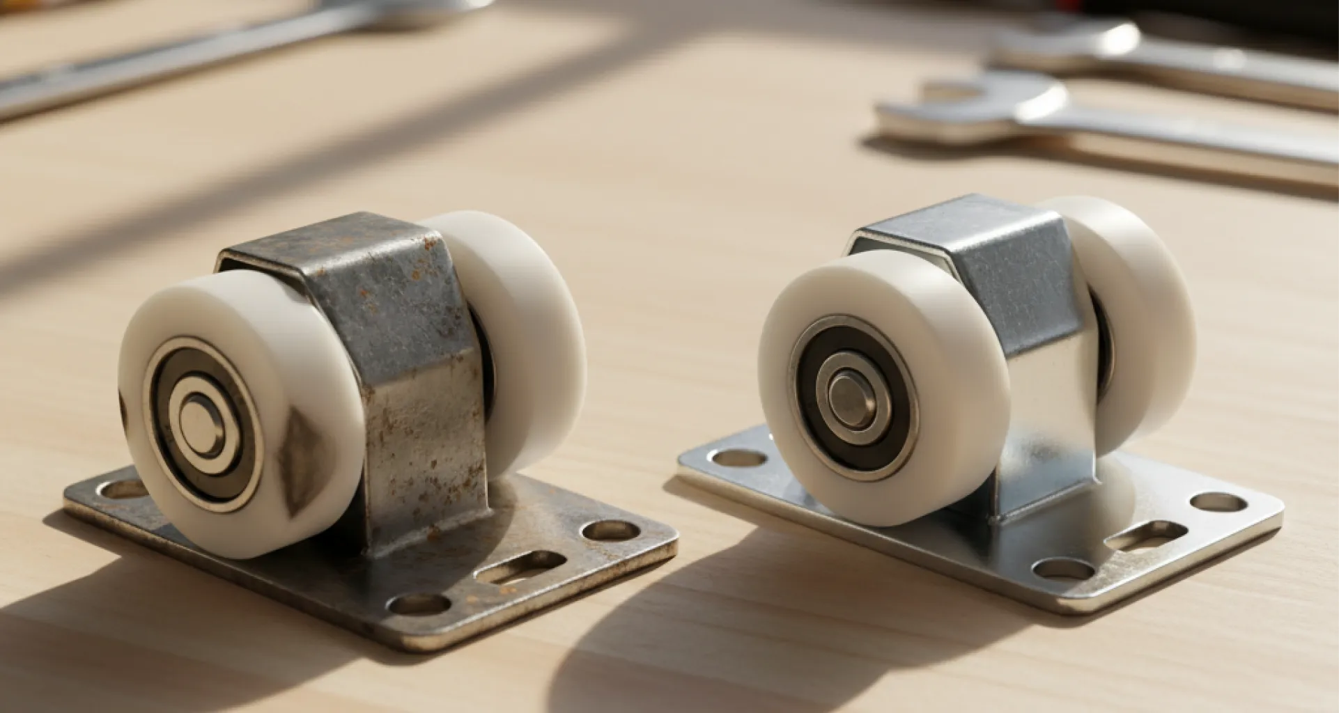 automatic-door-carrier-roller-set-worn-and-new