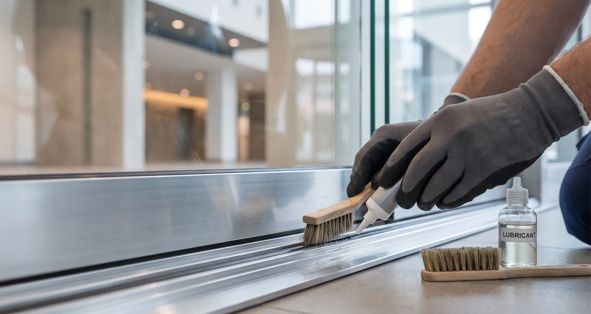 automatic-door-track-cleaning-lubrication-service