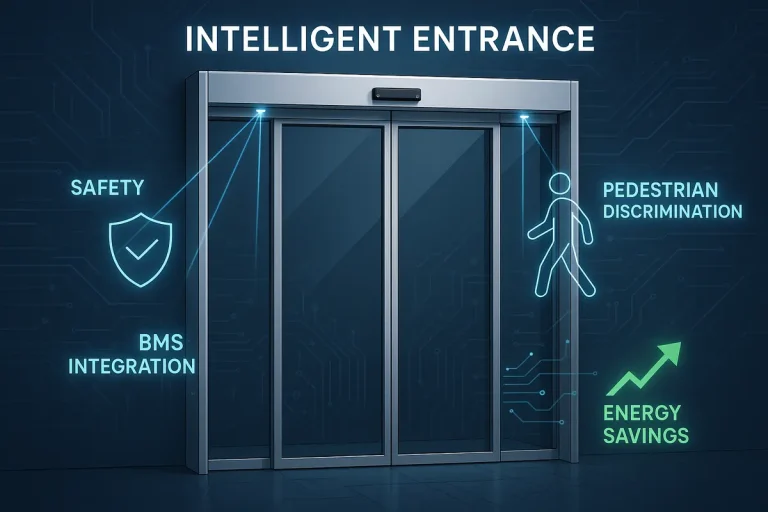 Commercial Guide to Automatic Door Upgrades: Smart Sensors, Energy ROI, & BMS Integration