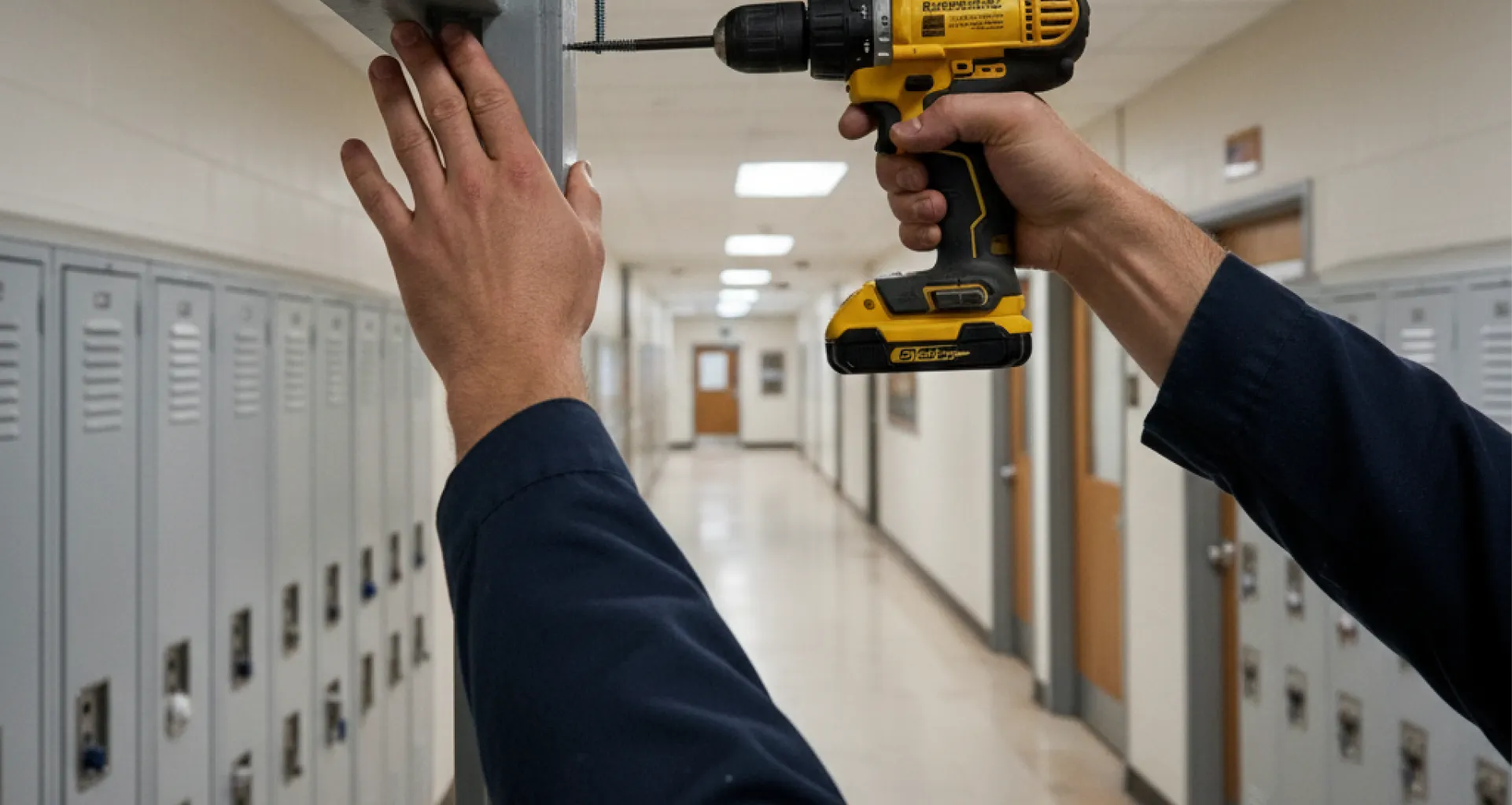 campus-corridor-door-operator-installation-summer-break
