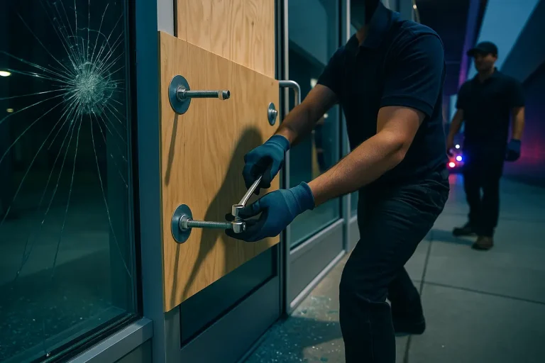 Emergency Commercial Door Board-Up: What Happens in the First Hours After a Break-In