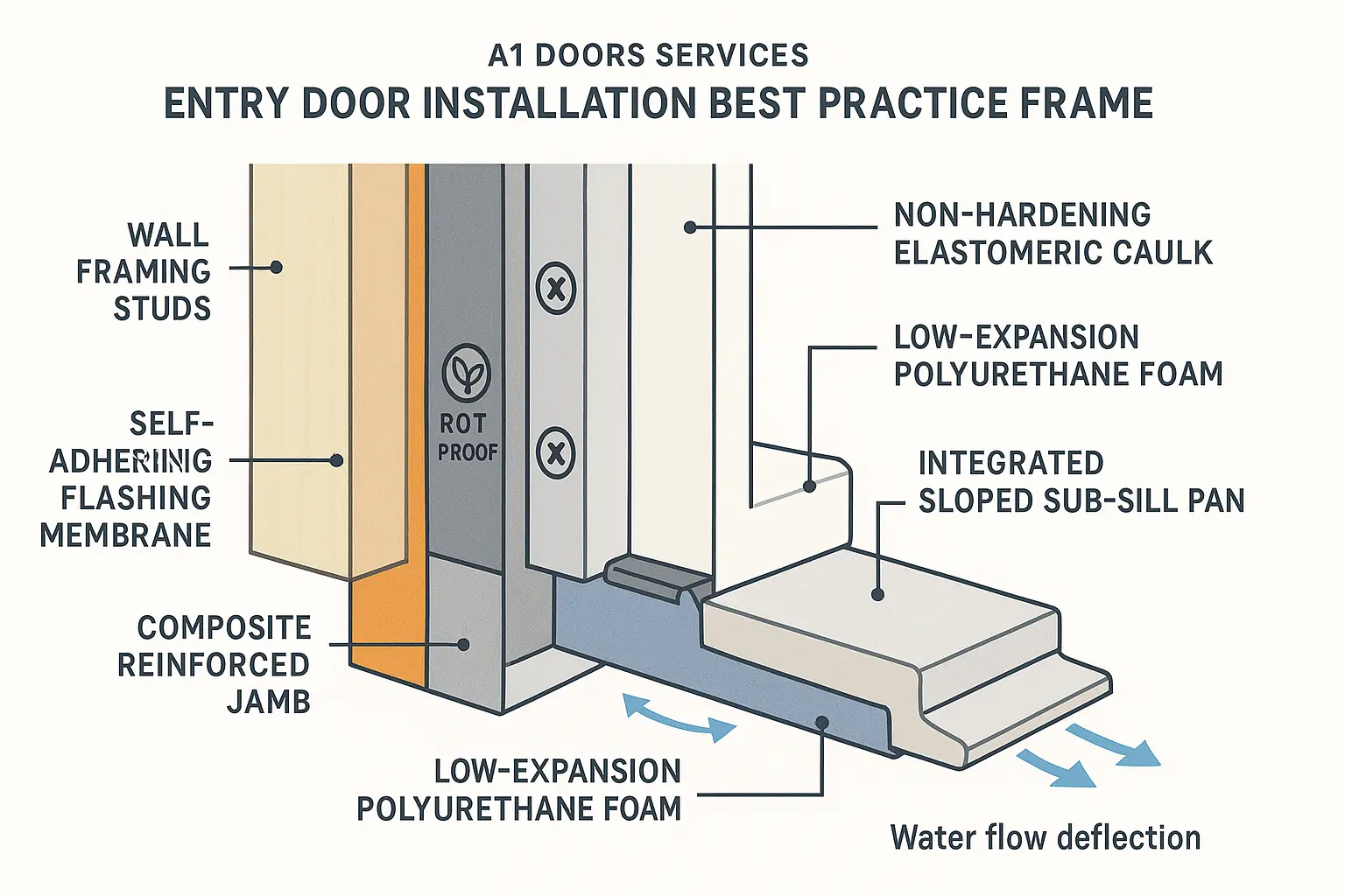 Visual breakdown of A1 Doors' precision installation techniques