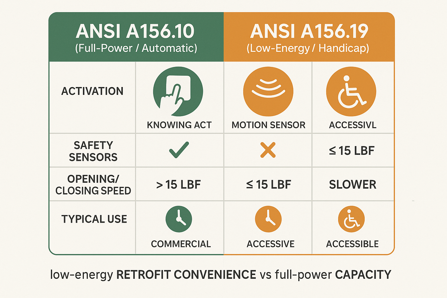 ANSI A156.10 vs ANSI A156.19 Comparison