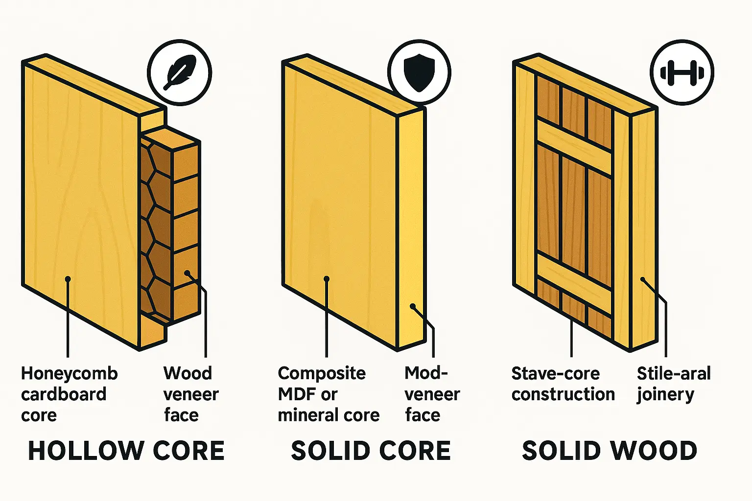 Visualizing the internal structures of interior doors helps demystify material composition and engineering, enabling informed material choice decisions.