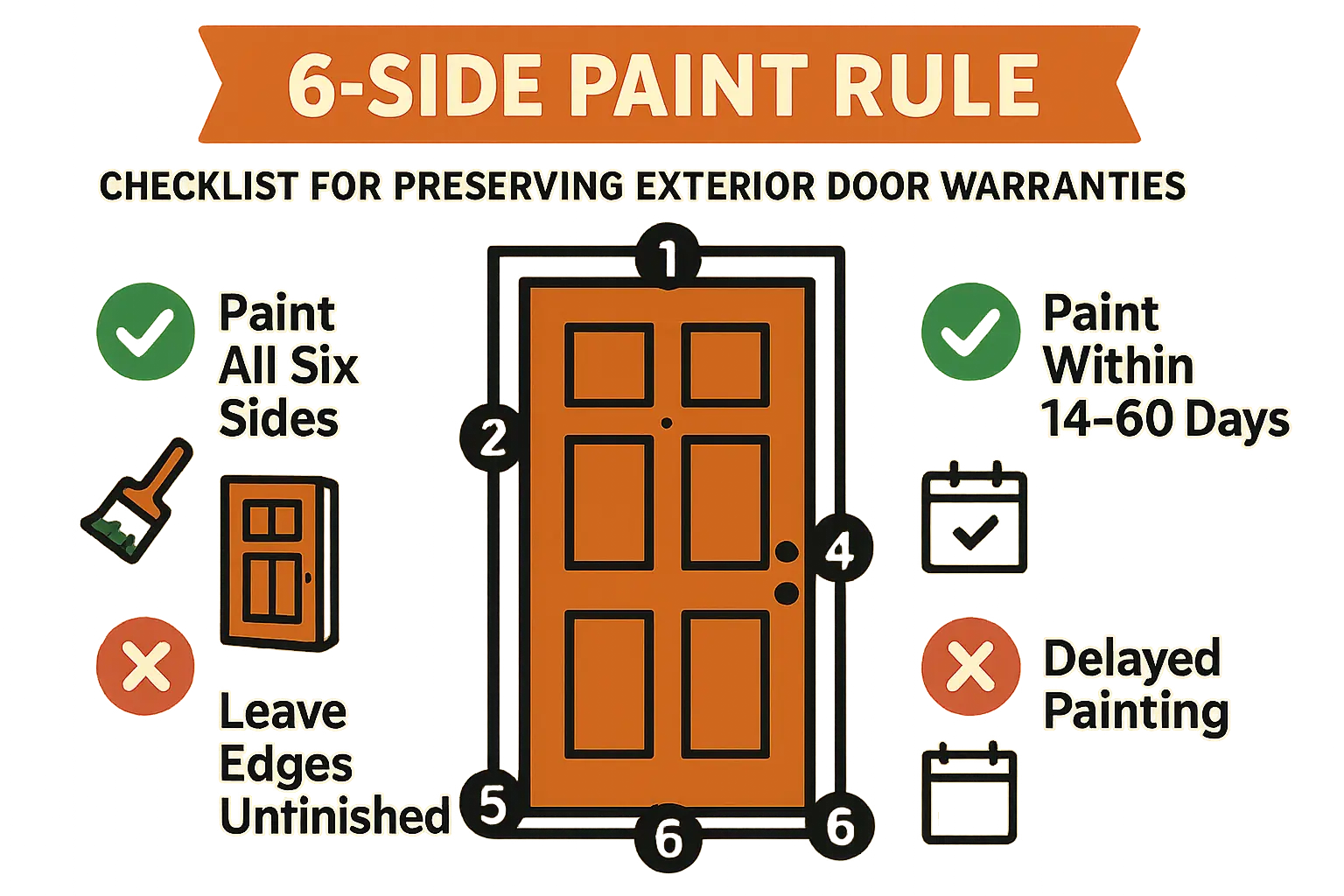 Sealing all six sides of a door