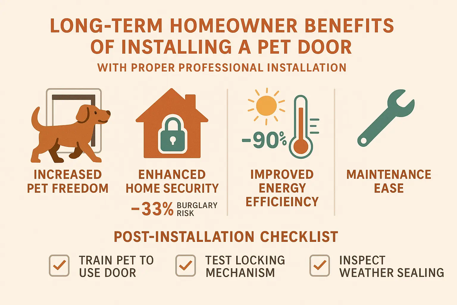 Visualize the expert installation process that ensures your sliding glass door pet door is secure, weatherproofed, and fully functional for peace of mind.
