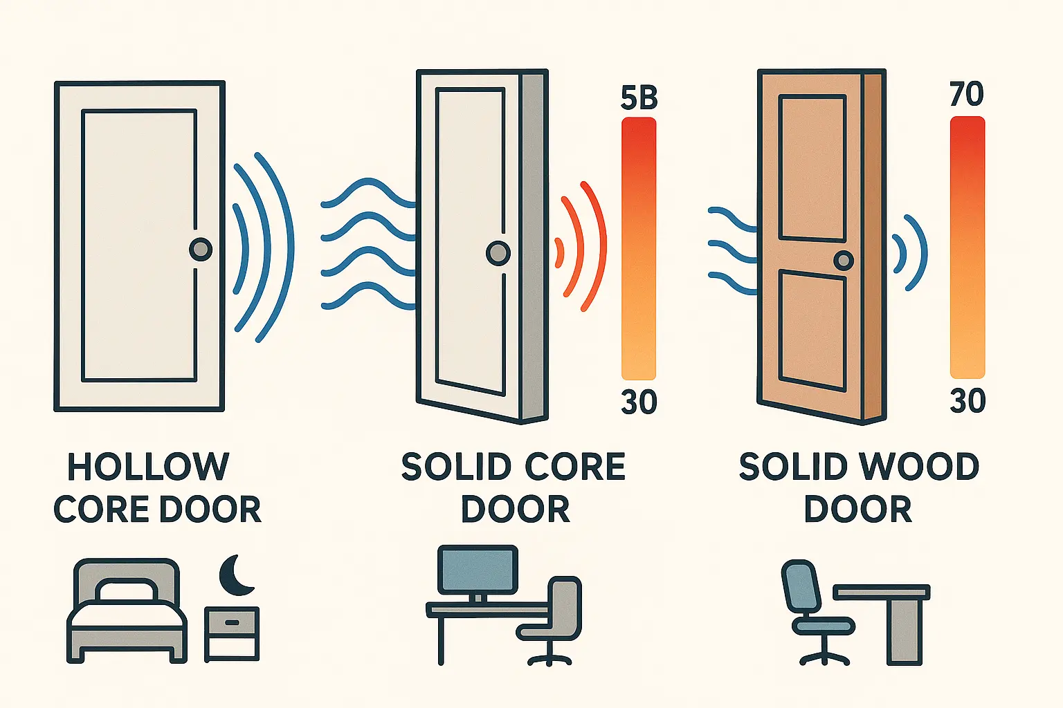 Understanding how sound travels through door materials clarifies acoustic performance differences and the importance of door choice for quiet spaces.