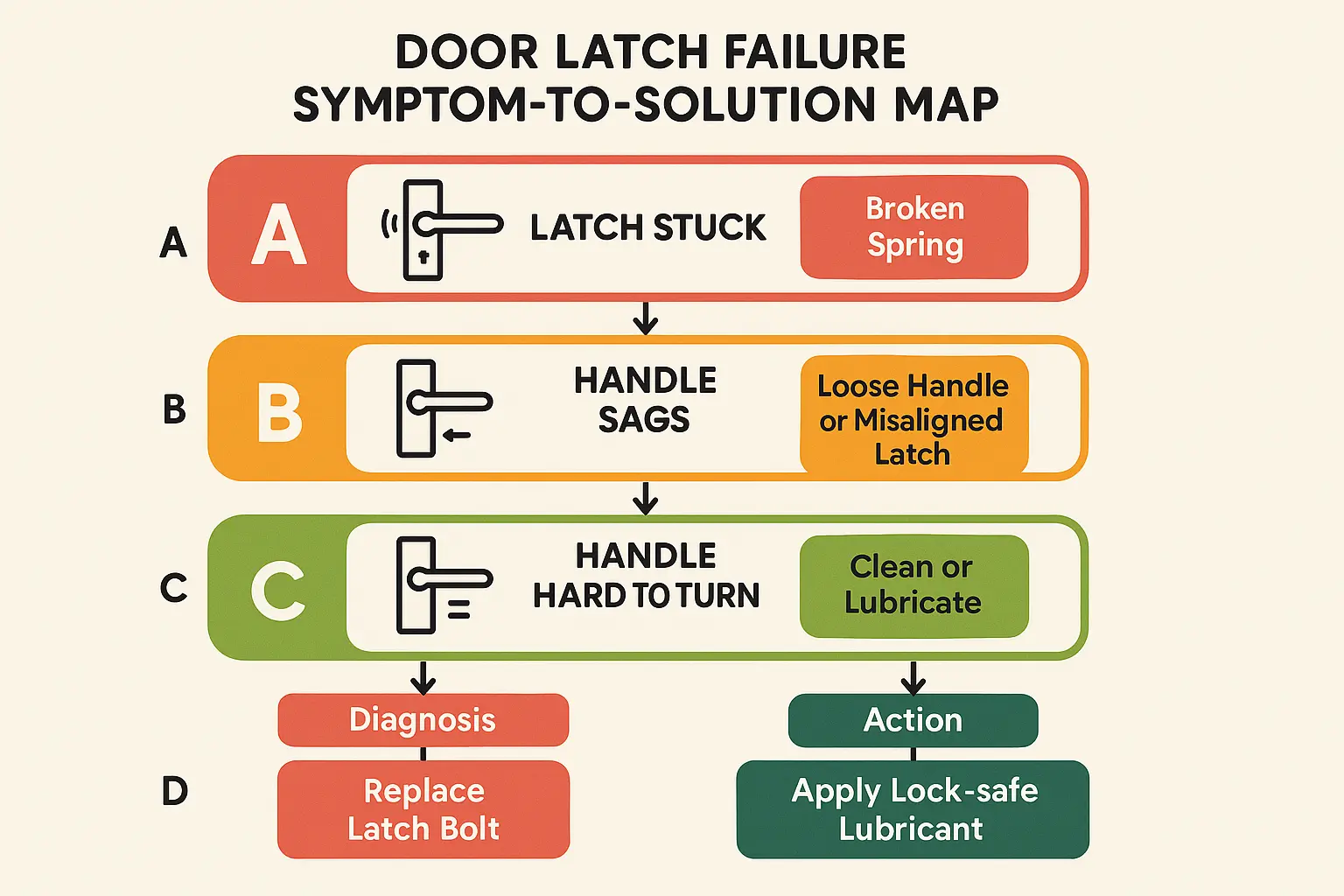 sticky door latch fix