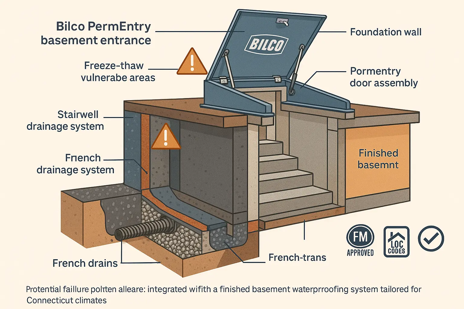 Comprehensive visualization of the waterproofing system integration reassures homeowners by illustrating expert knowledge and showing how water intrusion risks are proactively managed.