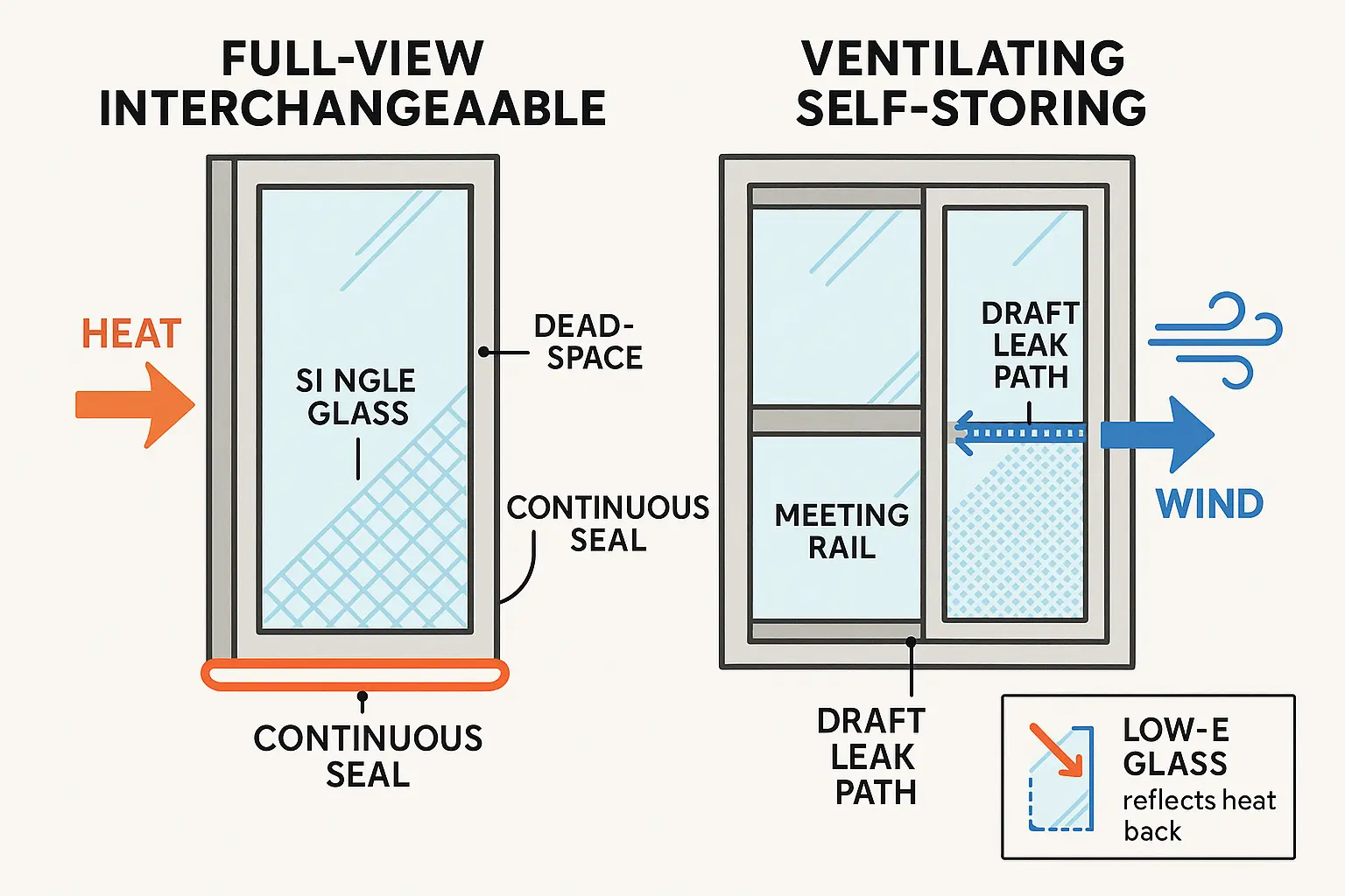 Airtight thermal barrier comparison