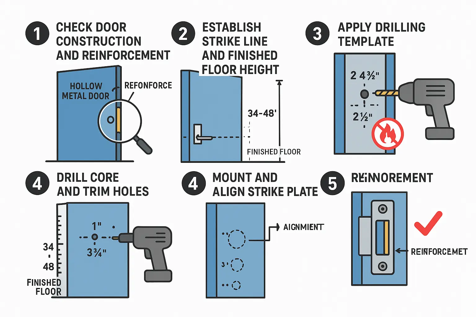 Breaking down the door prep process into clear steps helps installers confidently prepare fire-rated doors without risking code violations or voided fire labels.