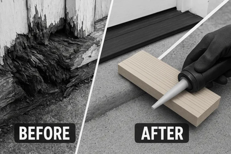 Rotted Door Threshold Replacement on Exterior Doors